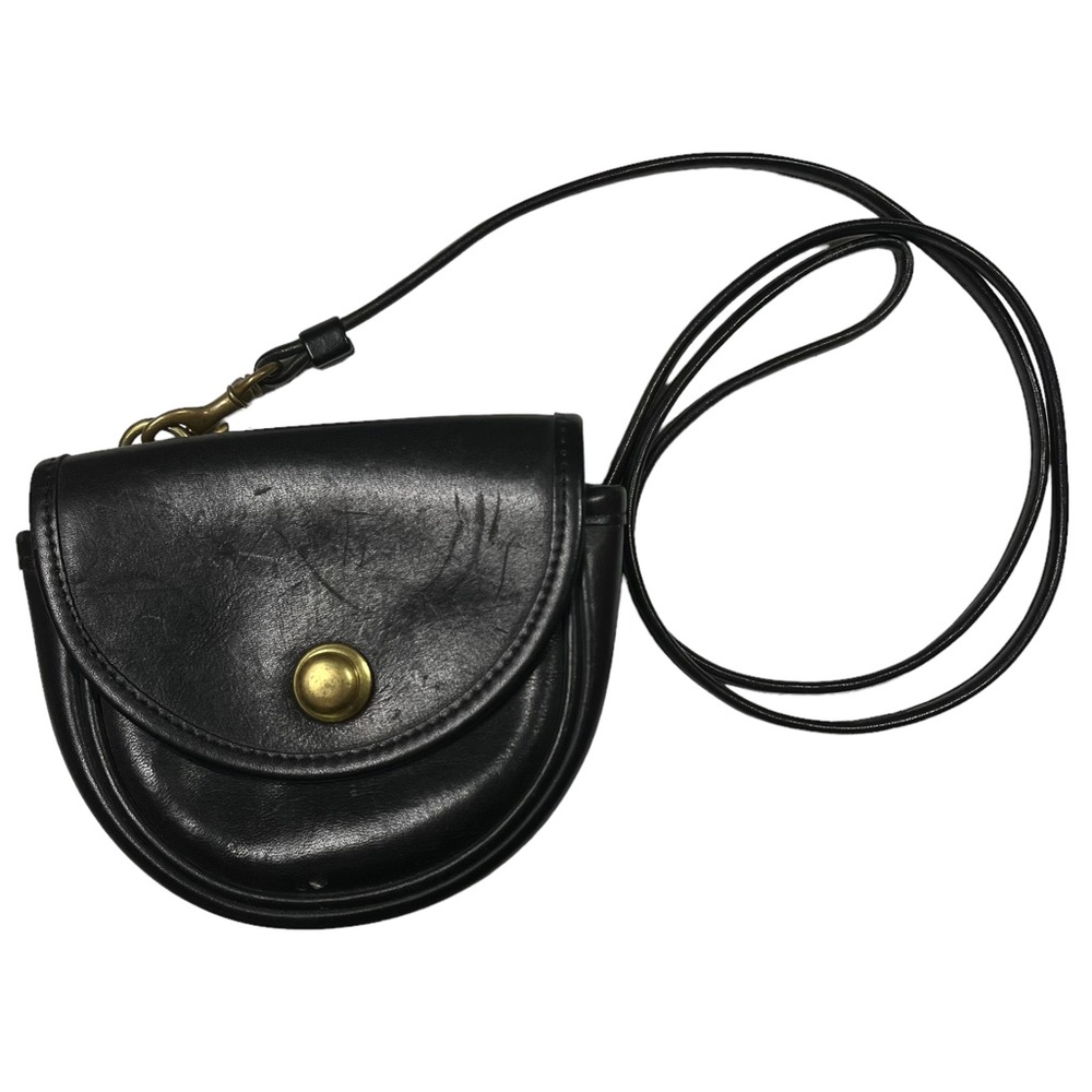 Vintage Mini Coach 80s Black Leather Crossbody 0566072